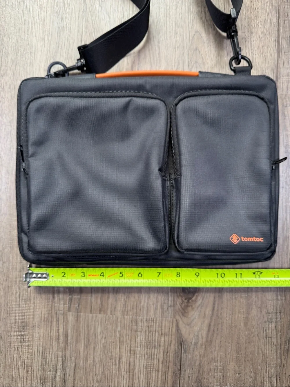 Tomtoc Black Tablet/Laptop Bag with Adjustable Shoulder Strap
